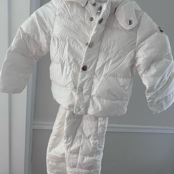 Moncler Kids White Puffer Jacket Coat Set